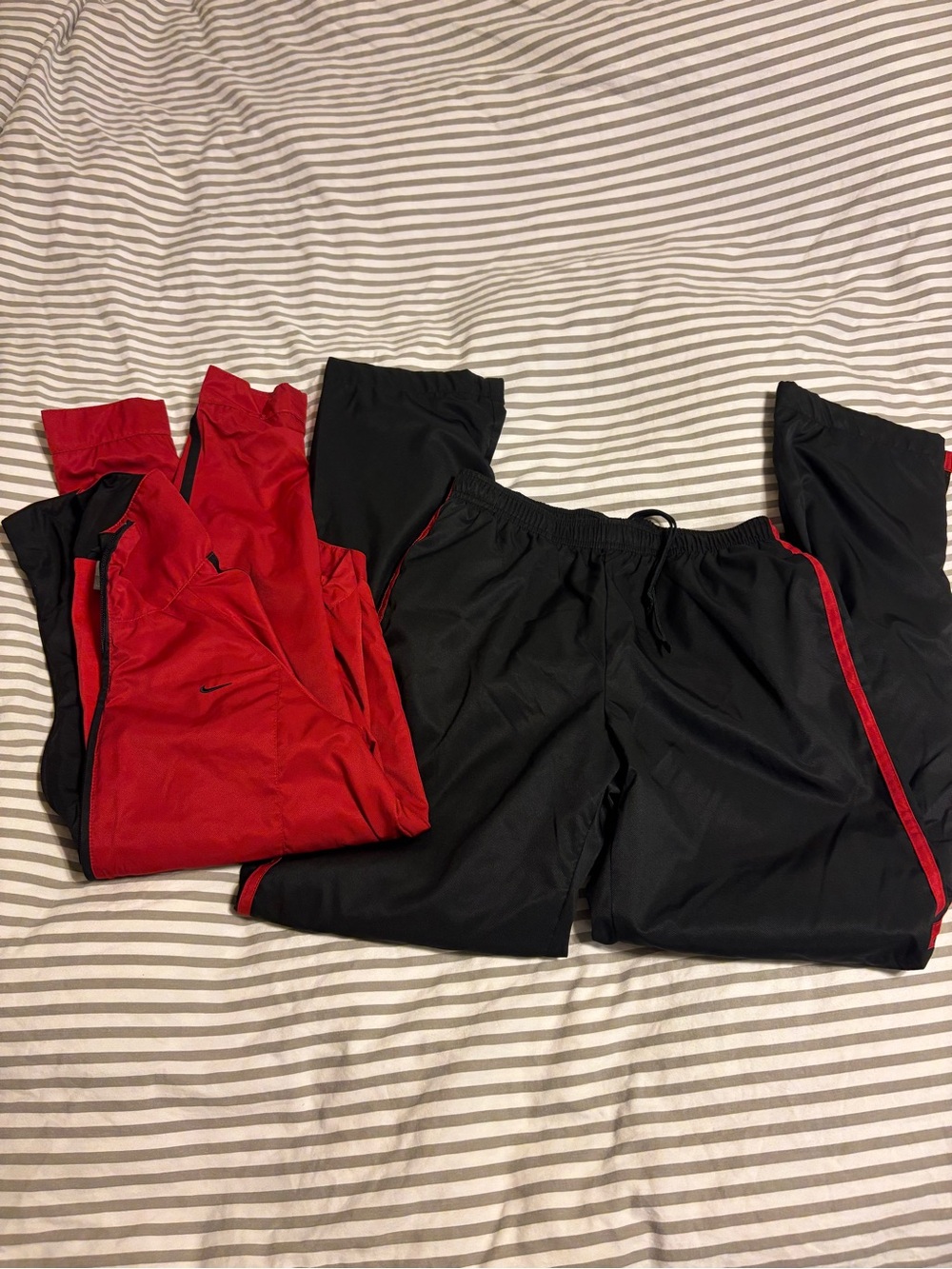 Nike track suit.